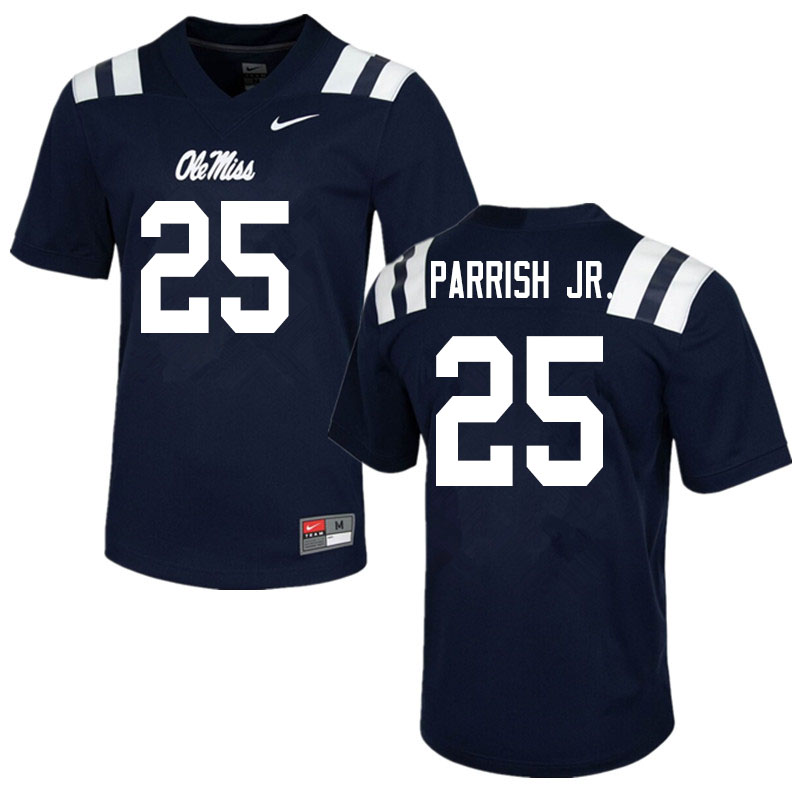 Men #25 Henry Parrish Jr. Ole Miss Rebels College Football Jerseys Sale-Navy